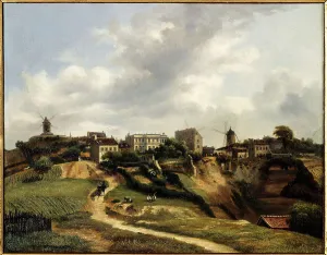 Montmartre Paris Ile De France France Prints: View of Montmartre, 1834. Creator: Paul Glon Villeneuve