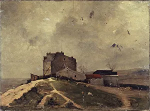 Montmartre Paris Ile De France France Prints: View of Montmartre, around Moulin de la Galette, 1879. Creator: Rene Billotte