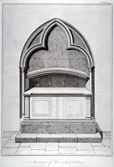 Basire Gallery: View of the monument to the children of Henry III, Westminster Abbey, London, c1790