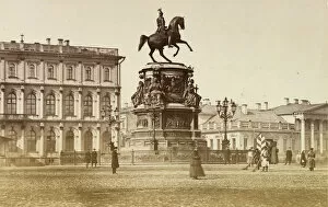 View of the Monument to Emperor Nicholas I on Saint Isaacs Square, 1874