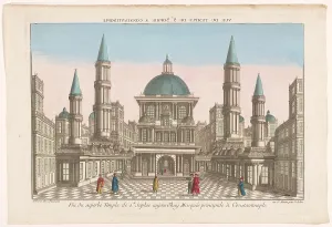 Istanbul Turkey Prints: View of the Mosque Hagia Sophia in Constantinople, 1745-1775. Creator: Anon