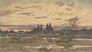 Auvergne Collection: A View of Moulins, ca. 1850-60. Creator: Henri-Joseph Harpignies