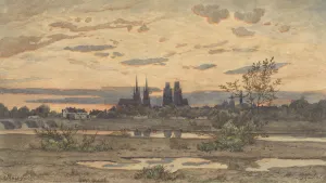 Harpignies Henri Joseph Prints: A View of Moulins, ca. 1850-60. Creator: Henri-Joseph Harpignies