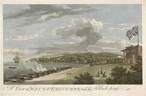 Hand Coloured Engraving Collection: A View of Mount Edgcumbe from the Block House, pub. 1755. Creator: Samuel Scott