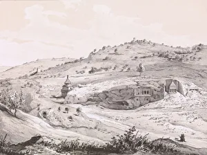 Mount Olivet Prints: View of the Mount of Olives, 1839. Creator: Heinrich von Mayr