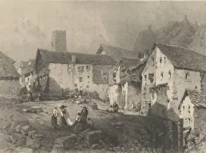 Lithograph On Chine Collé Gallery: View of a Mountain Village, ca. 1829-33. Creator: Godefroy Engelmann