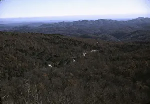 Route Prints: View in the mountains along Skyline Drive in Virginia, ca. 1940. Creator: Jack Delano