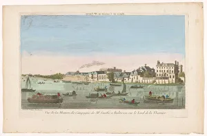 Beauvais Prints: View of Mr. Smith's country house on the River Thames in the Battersea district in London