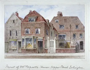 Th Shepherd Prints: Front view of Mr Upcotts house, Upper Street, Islington, London, c1835. Artist