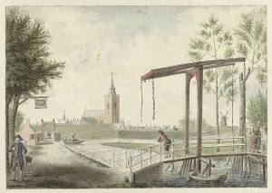 Drawbridge Prints: View of Naarden, 1792. Creator: Jacob Bolten