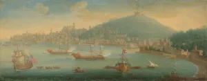 Galleon Prints: View of Naples, 1675-1750. Creator: Circle of Gaspar van Wittell