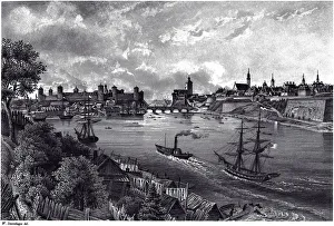 Estonia Prints: View of Narva, c. 1850. Artist: Stavenhagen, Wilhelm Siegfried (1814-1881)