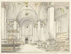 Pulpit Prints: View of the Nave of the Nieuwe Kerk