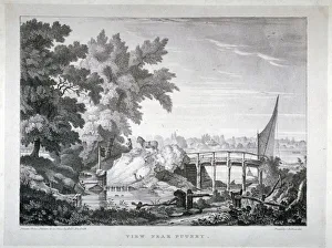 Putney Collection: View near Putney, with the River Thames in the background, Wandsworth, London, c1850