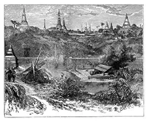 Burmah Myanmar Gallery: View near Rangoon, Burma, c1888