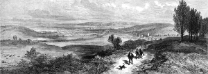 View near Sandringham, looking north-west to Dersingham and the railway at Wolferton, 1871. Creator: Unknown