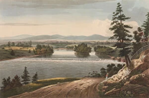 Aquatint Printed In Color With Hand Coloring Gallery: View Near Sandy Hill (No. 7 of The Hudson River Portfolio), 1822-23. Creator: John Hill
