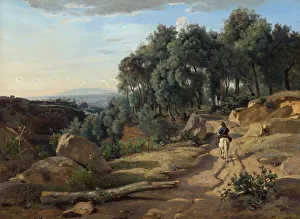 Pisa Prints: A View near Volterra, 1838. Creator: Jean-Baptiste-Camille Corot