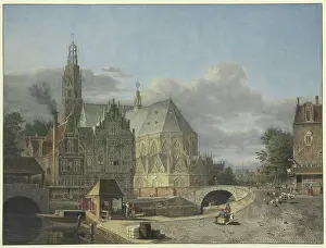 Waters Edge Prints: View of a Netherlandish City, 1790. Creator: Johannes Huibert Prins