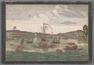 Edifice Prints: View of the Neva River in St Petersburg seen from the west side, 1700-1799. Creator: Anon