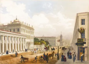 View of the Nevsky Prospekt in Saint Petersburg. Artist: Charlemagne, Jules (19th century) View of the Nevsky Prospekt in Saint Petersburg. Artist: Charlemagne, Jules (19th century)