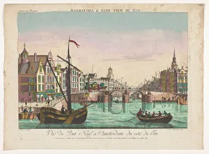 Imperial Franciscan Academy Prints: View of the new bridge over the Amstel in Amsterdam