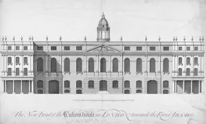 Custom House Prints: View of the new Custom House, rebuilt after the fire of 1718, City of London, 1722
