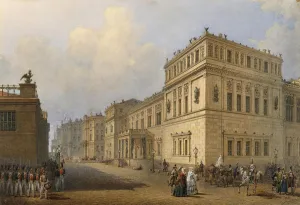 Hermitage Prints: View of the New Hermitage Through Millionnaya Street