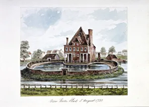 Waterworks Prints: View of New River Head, Finsbury, London, 1730