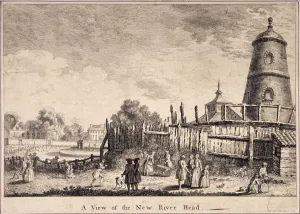 Waterworks Prints: View of New River Head, Finsbury, London, c1753