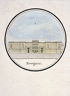 Demolished Gallery: View of Newgate Prison, Old Bailey, London, 1794