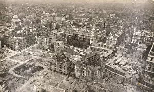 Newgate Street Gallery: View of Newgate Street, City of London, showing air raid damage, c1944