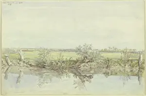 Carl Prints: View of the Nied River near Rodelheim, 1830. Creator: Carl Morgenstern