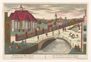 Nieuwe Kerk Prints: View of the Nieuwe Kerk in The Hague, 1704-1762. Creator: Unknown