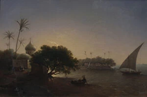 Chernetsov Gallery: View of the Nile in Egypt, 1851. Artist: Chernetsov, Grigori Grigorievich (1802-1865)