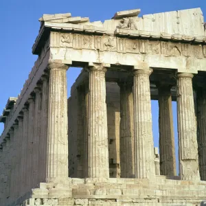 View of the north-west corner of the Parthenon, 5th century BC View of the north-west corner of the Parthenon, 5th century BC