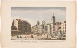 Canaletto Prints: View of Northumberland House at Charing Cross in London, 1753. Creator: Thomas Bowles
