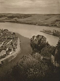 Danube Gallery: View from the Oberhaus to the Niederhaus and the junction of the Inn, Danube and Ilz, 1931