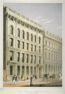 Robert Dudley Collection: View of the Ocean Insurance Companys Offices, Old Broad Street, City of London, 1864