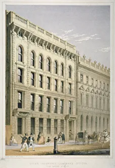 Robert Dudley Collection: View of the Ocean Insurance Companys Offices, Old Broad Street, City of London, 1864