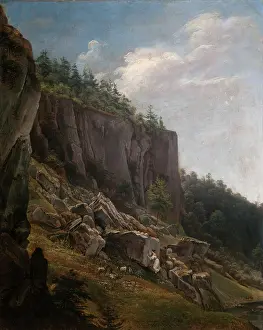 Geological Prints: View of the Ojcow Valley, 1844. Creator: Jan Nepomucen Glowacki