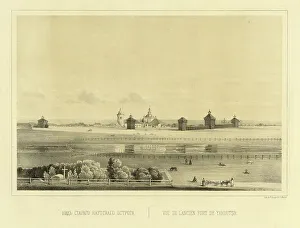 Enclosure Prints: View of the Old Fort of Yakutsk, 1856. Creator: Ivan Dem'ianovich Bulychev