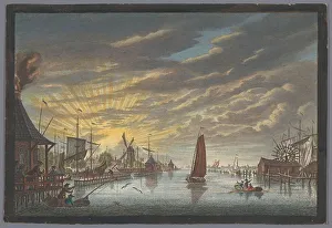 Marina Prints: View of the old marina in Amsterdam