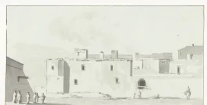 Ducros Abraham Louis Rodolphe Prints: View of the Old Palace of the Count of Egmond Pignatelli in Cerignola
