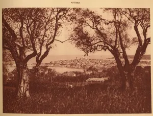 Mediterranean Prints: View through the olives-trees to Antibes, 1930. Creator: Unknown