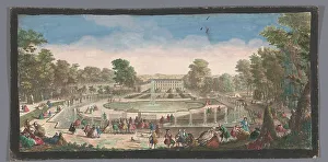 Edifice Prints: View of the Orangery of the Château de Saint-Cloud, 1730. Creators: Anon, Jacques Rigaud