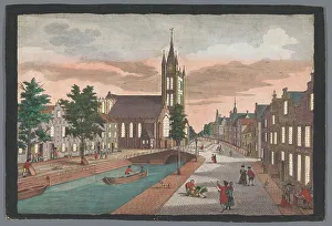 Prepared Paper Prints: View of the Oude Kerk in Delft, 1742-1801. Creator: Georg Gottfried Winckler