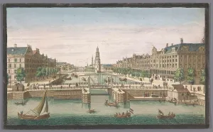 Drawbridge Prints: View of the Oudeschans in Amsterdam seen from the IJ, 1752. Creator: Anon