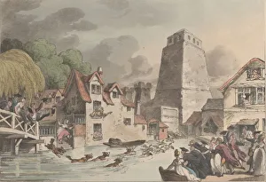 View of Oxford Castle, 1809. 1809. Creator: Thomas Rowlandson