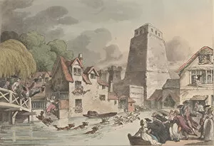Oxford Gallery: View of Oxford Castle, 1809. 1809. Creator: Thomas Rowlandson
